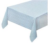 emmevi Tovaglia Cucina Antimacchia Plastificata Cerata Felpata Copri Tavolo Quadretti Blu 140x500 Cm