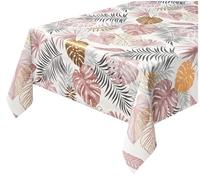 emmevi Tovaglia Cucina Antimacchia Plastificata Palme Metallizzate Copritavolo Tropicale 140x140 Dis_C