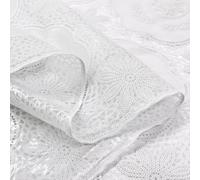 emmevi Tovaglia Plastificata Ricamata Bianca Pizzo 3D Moderna Copritavolo Cucina Antimacchia 137X300