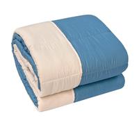 emmevi Trapunta Piumone Invernale Double Face 250 gr Ufficiali Coperta Calda Letto Matrimoniale Azzurro
