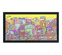 emmevi Zerbino Gomma Dipinto Artistico Jack Ottanio Pop Art 40X70 Interno Esterno Antiscivolo, Boston