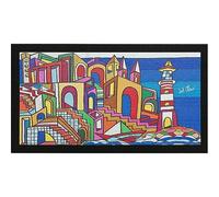 emmevi Zerbino Gomma Dipinto Artistico Jack Ottanio Pop Art 40X70 Interno Esterno Antiscivolo, Calata Ammare