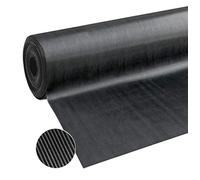 emmevi Zerbino Gomma Tappeto Isolante Antiurto Antiscivolo Copri Pavimento Varie Misure Nero MOD.ZERBINO Rigato Gomma 120x1000