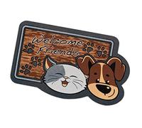 Zerbino Moderno Gomma Cane Gatto 40x70 Cm Retro Antiscivolo Tappeto Asciugapassi Ingresso Casa MOD.Format 60 Sagomato