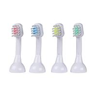 emmi-dent 4x K4 Testine Spazzolino (1xBlu+1xBianco+1xRosso+1xMenta) I Testina Piccola per Bambini e Soggetti con Mandibole Piccole I per gli Spazzolini da Denti a Ultrasuoni Metallic e Professional