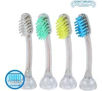 EmmiDent 65009 Testine per spazzolino da denti elettrico E4 4 pz. Trasparente