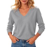 Emmoal Maglione da Donna Slim Fit Scollo a V con Bottoni ai Polsini Maniche Lunghe Caldo Elegante Casual Leggero Basic Pullover Autunno Invernale