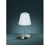 EMMY LAMPADA DA TAVOLO LED 3W 280lm, 3000K VETRO ALABASTRO METALLO ACCIAIO SATINATO CON FUNZIONE TOUCH DIMMER A 4 INTENSITA' H. 24CM, D.12CM