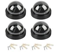 EMNIMQ 4pcs Telecamera Finta da Esterno, Dome Sicurezza Round Dummy Camera Camera CCTV,Finta Telecamera Sorveglianza Esterno telecamera di sorveglianza CCTV con look realistico