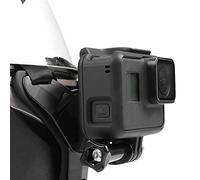 EMNIMQ Supporto per Casco da Moto Supporto per Mento con Gancio a J Anteriore Curvo, Supporto per Fotocamera Sportiva per Casco, Cinghia per Mento per Fotocamera DJ / GoPro / Sport, Nero