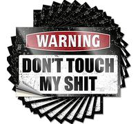 Emo, adesivo con scritta "Paw Bottle Warning Don't Touch My Shit", in vinile, impermeabile, per ragazze, 12 x 18 cm