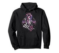 Emo Gotico Ragazza Scheletro Ragazza Angelo Punk Stile Gotico Scuro Felpa con Cappuccio