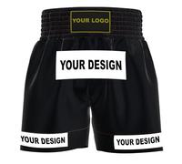 EmoBug Amata Boxe Style 1 Pantaloncini personalizzati Muay Thai Abbigliamento Combattimento Abbigliamento MMA Gear Kick Outfit Uomo Donna Bambini Adulto Ragazzo Ragazza, nero, L