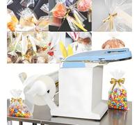 emobwdy Macchina Elettrica per Legature | Chiuditrice Automatica per Sacchetti con Serraggio da 200 Mm | Legatura Rapida per Alimenti, Caramelle, Giocattoli | Include 1 Rotolo di Legature