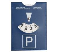 eModwey Disco Orario Auto Maxi Modello Lusso in Similpelle Morbida Soft-Touch per Parcheggio, Multilingue, Adatto per, Moto, Camper, 10x13 cm,Blu