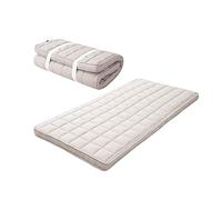 EMOOR Materasso Futon Giapponese Imbottito MACHI 100 x 202 cm Grigio, Soffietto Pieghevole Cinghie Elastiche Dormire a Terra Letto Ospiti Tatami