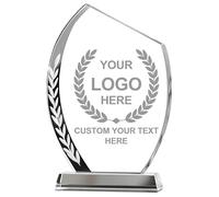 Emoragifou 20 x 13 cm Custom Crystal Trophy Award, targa premio in cristallo con incisione personalizzata con il tuo logo/emblema/testo, premi personalizzati e trofei per sport, eventi aziendali