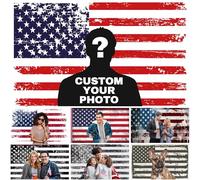 Emoragifou Bandiera americana personalizzata Aggiungi testo fotografico alla bandiera americana, bandiera personalizzabile arazzo per interni ed esterni camera dormitorio decorazione da parete regalo