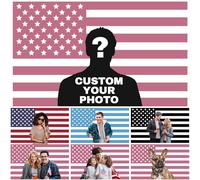Emoragifou Bandiera americana personalizzata Aggiungi testo fotografico alla bandiera americana, bandiera personalizzabile arazzo per interni ed esterni camera dormitorio decorazione da parete regalo