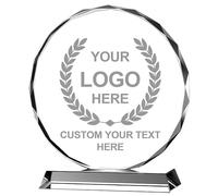 Emoragifou Premio Trofeo di cristallo personalizzato, targa premio in cristallo con incisione personalizzata con il tuo logo/emblema/testo, premi personalizzati e trofei per sport, eventi aziendali