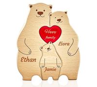 Emoragifou Puzzle personalizzato in legno con 2-7 nomi, puzzle personalizzato per cognome, regali decorativi per la casa personalizzati per mamma, papà, Natale, festa della mamma, compleanno
