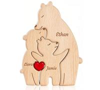 Emoragifou Puzzle personalizzato in legno con 2-7 nomi, puzzle personalizzato per cognome, regali decorativi per la casa personalizzati per mamma, papà, Natale, festa della mamma, compleanno