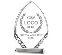 Emoragifou Trofeo di cristallo personalizzato da 23,5 x 15 cm, targa premio in cristallo con incisione personalizzata con il tuo logo/emblema/testo, premi personalizzati e trofei per sport, eventi