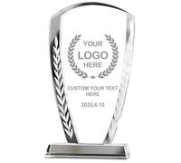 Emoragifou Trofeo di cristallo personalizzato da 24 x 13 cm, targa premio in cristallo con incisione personalizzata con il tuo logo/emblema/testo, premi personalizzati e trofei per sport, eventi