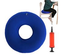Emorrhoidi cuscino gonfiabile ortopedico decorativo cuscino rotondo per ciambella cuscino morbido con pompa per ferite del letto emorroidi dolori allo steibgambe sedia a rotelle blu scuro 35 cm