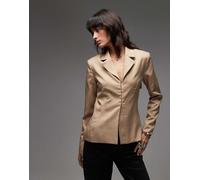 Emory Park - Blazer stretto in vita color sabbia con apertura sulla schiena-Neutro XL