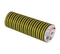 EMOS 10 nastri isolanti in PVC giallo/verde 19 mm x 20 m Spessore 0,13 mm Alta resistenza alla tensione e gamma di temperatura di applicazione Resistente ai raggi UV Impermeabile senza tessuto
