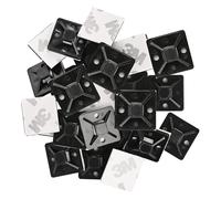 EMOS - 25 supporti autoadesivi per fascette stringicavo da 2 x 2 cm, 3 m, in plastica ABS, ad alta resistenza, resistenti al freddo e al calore da -40 °C a 80 °C, protezione UV, per esterni, colore
