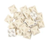 EMOS - 25 supporti autoadesivi per fascette stringicavo da 3 x 3 cm, supporto 3M per fascette stringicavi, in plastica ABS, ad alta resistenza, resistente al freddo e al calore da -40 °C a 80 °C, per