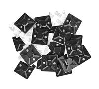 EMOS - 25 supporti per fascette stringicavo autoadesivi, 3 x 3 cm, supporto 3M per fascette stringicavi, in plastica ABS, ad alta resistenza, resistente al freddo e al calore da -40 °C a 80 °C