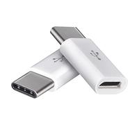 EMOS Adattatore Micro USB a USB-C 2.0, 480 Mbit/s riduttore / 2 X riduzione, maschio tipo C a micro B femmina per ricarica rapida e trasferimento dati, 2 pezzi, SM7023, bianco