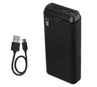 EMOS - ALPHA 10S Powerbank 20.000 mAh - Batteria esterna con Passthrough - 2 uscite USB-A, 1 ingresso micro USB - incl. 2 cavi dati USB - Auto ON/OFF - per iPhone, iPad, smartphone, tablet - nero