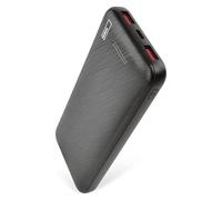 EMOS - Alpha Q3 Power Bank 10.000 mAh - Batteria esterna con Passthrough - 2 USB-A + 1 uscita USB-C PD20W - 10.000 mAh/37 Wh - Cavo dati - Auto ON/OFF - per smartphone, tablet - Nero