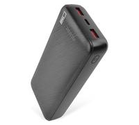 EMOS - Alpha Q3 Powerbank 20.000 mAh - Batteria esterna con Passthrough - 2 USB-A + 1 uscita USB-C PD20W - 20.000 mAh/74 Wh - Cavo dati - Auto ON/OFF - per smartphone, tablet - Nero