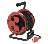 EMOS - Avvolgicavo 25 m - 4 prese con maggiore protezione contro il contatto - Impermeabile e resistente al freddo, resistente agli urti - 230 V, 10 A, 2300 W - Isolamento in gomma - H05RR-F3G 1,0 mm2