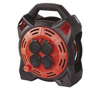 EMOS Avvolgicavo con faretto LED, scatola per cavi da esterni Schuko e faretto da 20 W, cavo in gomma in neoprene H07RN-F, IP44, impermeabile per esterni, 1600 lm, 4 prese
