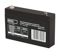 EMOS - Batteria al piombo senza manutenzione - 6 V 7 Ah - Batteria AGM - Attacco Faston 4,7 mm - Per sistemi di allarme, allarme antincendio, dispositivi UPS - 151 x 34 x 94 mm