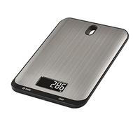 EMOS - Bilancia da cucina digitale con supporto a parete - in acciaio inox - peso massimo 10 kg, precisione fino a 1 g - Funzione tara, display LCD, batterie incluse - regolabile in g, kg, ml, oz, lb,