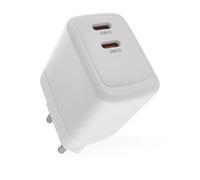 EMOS - Caricatore USB-C PD 35W - Alimentatore USB doppio con tecnologia GaN - Adattatore Euro 2X connettore C - Spina di ricarica da 35W PowerDelivery per smartphone, iPhone, tablet - 5-20V, max. 3A