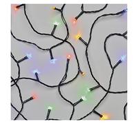 EMOS Catena di luci a LED multicolore per interni ed esterni, lunga 12 m, IP44, multicolore, con 120 LED + cavo di 5 m e alimentatore di rete, funzione timer 6 ore, per feste,