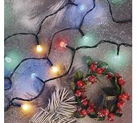 EMOS Catena di luci LED multicolore per interni ed esterni, 20 m di lunghezza, catena di luci di Natale con 200 LED a forma di sfera, funzione timer 6 ore, alimentatore e