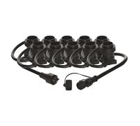 EMOS Catena di luci per feste con attacco E27 per interni ed esterni, 7,35 in gomma lunga per 10 lampadine con filettatura E27, estensione senza collegamento di alimentazione, IP44 per feste, Natale,