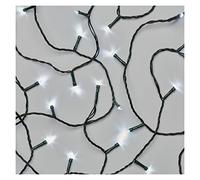 EMOS Catena luminosa a LED bianca fredda per interni ed esterni, 12 m di lunghezza, IP44, con 120 LED + 5 m di cavo e alimentatore, funzione timer 6 ore, per feste, Natale,