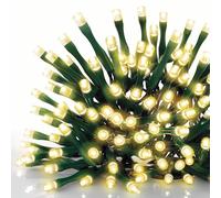 EMOS Catena luminosa a LED bianco caldo per interni ed esterni, lunghezza 50 m, IP44, con 500 LED + cavo di alimentazione da 5 m e alimentatore, 8 modalità e funzione timer da 6 h, per feste, Natale