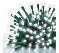 EMOS Catena luminosa a LED bianco freddo per interni ed esterni, lunghezza 50 m, IP44, con 500 LED + cavo di alimentazione da 5 m e alimentatore, 8 modalità e funzione timer da 6 h, per feste, Natale