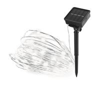 EMOS Catena luminosa a LED micro con pannello solare, 120 lampadine Nano LED bianco neutro, filo d'argento 12+3 m, per esterni, illuminazione resistente alle intemperie per momenti romantici,